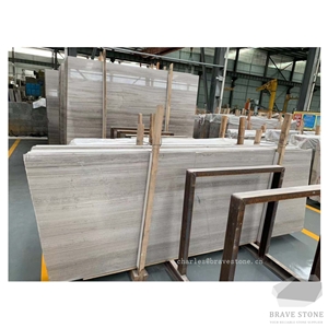 Guizhou White Wood Grain Marble Slabs Tiles