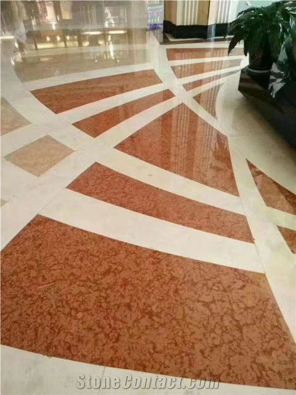 Rosso Verona Marble Medallion Tiles