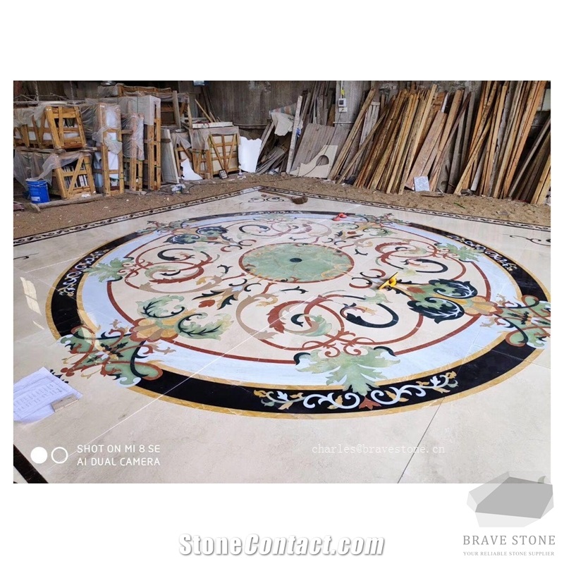 Waterjet Marble Medallion for Villa Marble Project