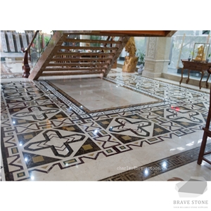 Waterjet Marble Medallion for Villa Marble Project