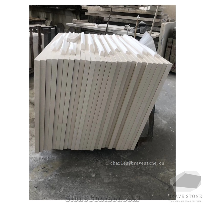 White Limestone Slabs and Tiles for Wall Cladding