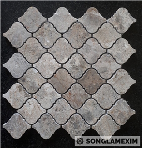 Multicolor Grey Marble Lantern Mosaic Tiles