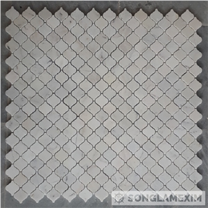 Small Lantern Chips Milky Marble Mosaic