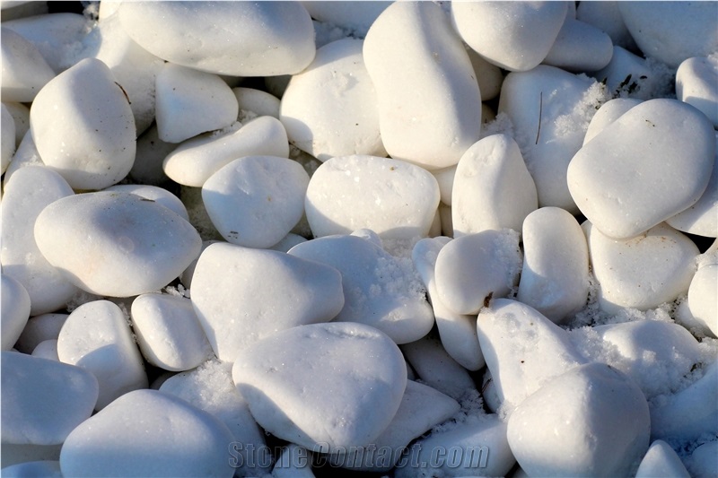 White Premium Marble Pebbles/ Blanco Sivec