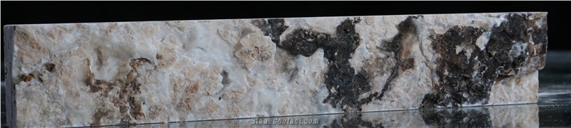 Black and White Tra Onyx Split Face Stone Wall Panel