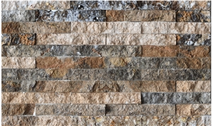 Silver and Brown Travertine Split Face Stone Veneer,Cultured Stone