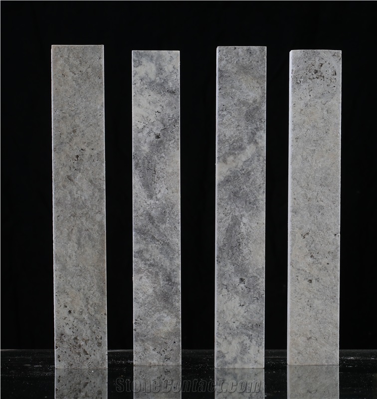 Silver Travertine Split Face Natural Stone Veneer Wall Panel