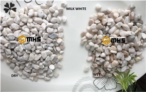 Milky White Tumbled Pebble Vietnam