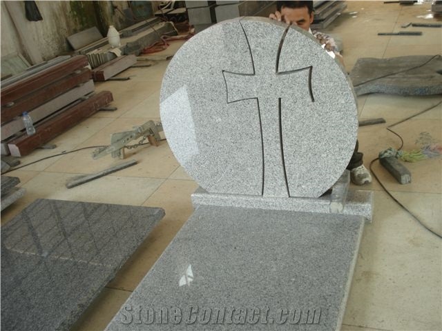 Lithuania Style Cross and Heart Granite Headstone