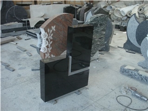Portuguesa Style Black Granite Monument Headstone
