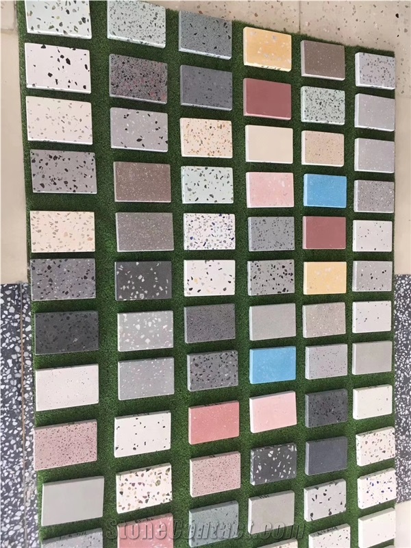 Terrazzo Grey And Pink Color Cement Tiles