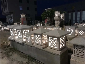 White Granite Stone Garden Lanterns