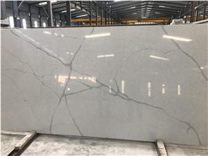 Big Pattern Carrara White Quartz
