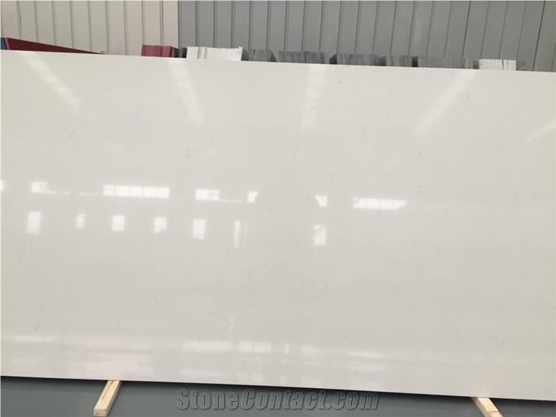 Crystal White Polished Engineered Quartz Slabs