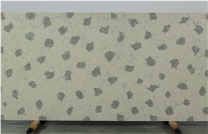 Irregular Pattern Semi-White Quartz Stone Slab