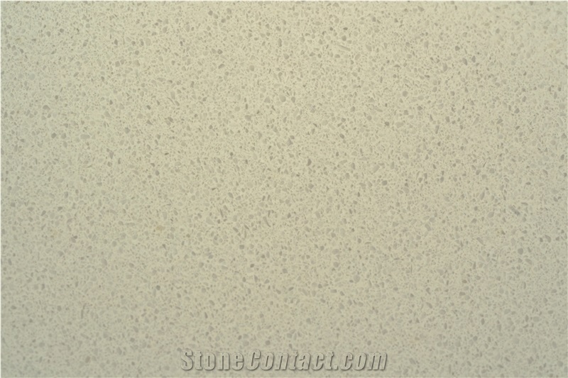 Pure Beige White Color Quartz Stone Slab