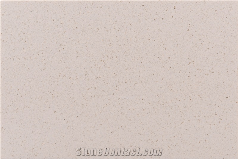 Sparkly Beige White Quartz Stone Slab