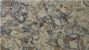 (Wood Brown) Cement Ash Pattern Quartz Stone