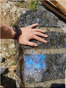 Galactic Blue Labradorite Granite Block, Ukraine Blue Granite