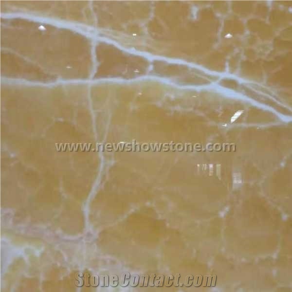 Polished Yellow Onyx with White Veins