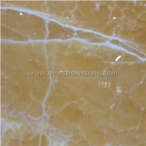 Polished Yellow Onyx with White Veins