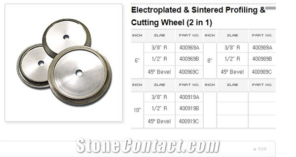 Electroplated and Sintered Profiling/Cutting Wheel