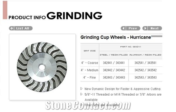 Grinding Cup Wheels- Hurricane