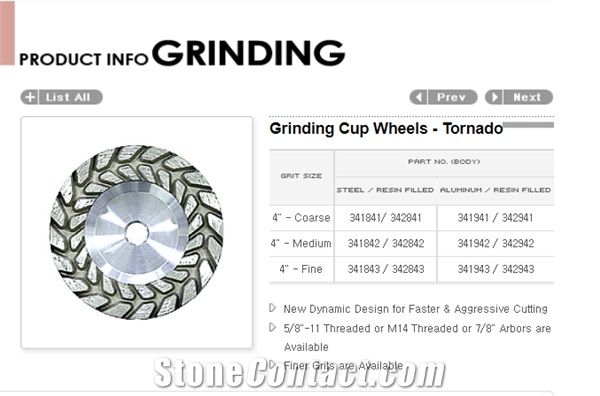 Grinding Cup Wheels- Tornado
