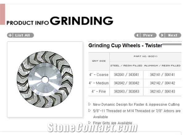 Grinding Cup Wheels - Twister
