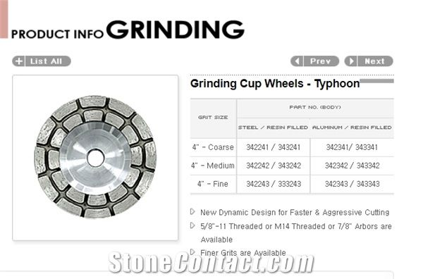 Grinding Cup Wheels- Typhoon