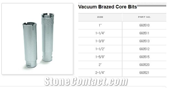 Vacuum Brazed Core Bits