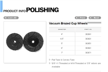 Vacuum Brazed Grinding Cup Wheels
