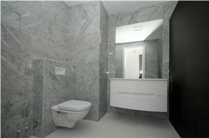 Carrara White Marble Bathroom Design