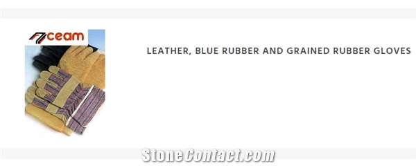 Leather, Blue Rubber and Grained Rubber Gloves