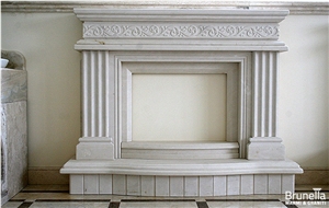 Perlatino Marble Stone Fireplace
