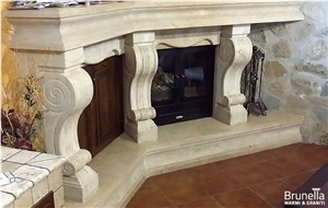 Perlatino Marble Stone Fireplace