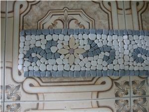 Tumbled Marble Pebbles Mosaic Border