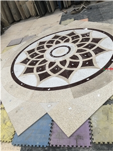 Outdoor Waterjet Granite Medallions Floor Tiles