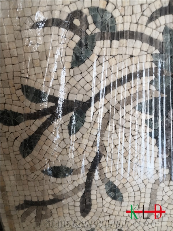 Polished Water Jet Pattern Backsplash Mosaic Tiles