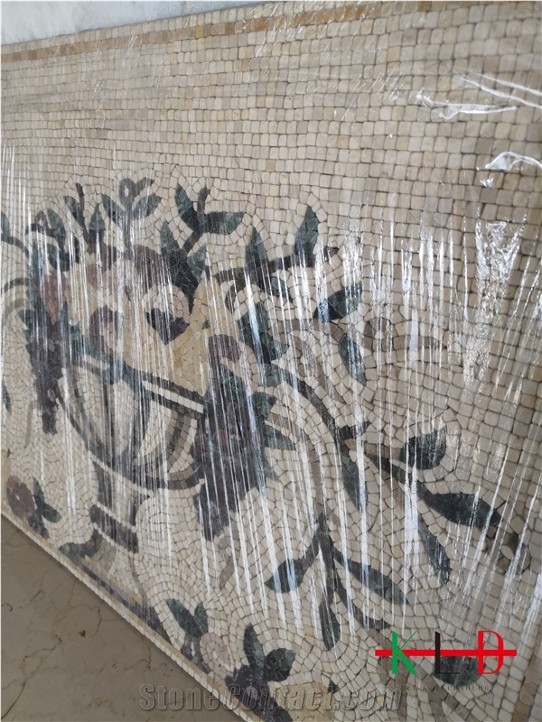 Polished Water Jet Pattern Backsplash Mosaic Tiles