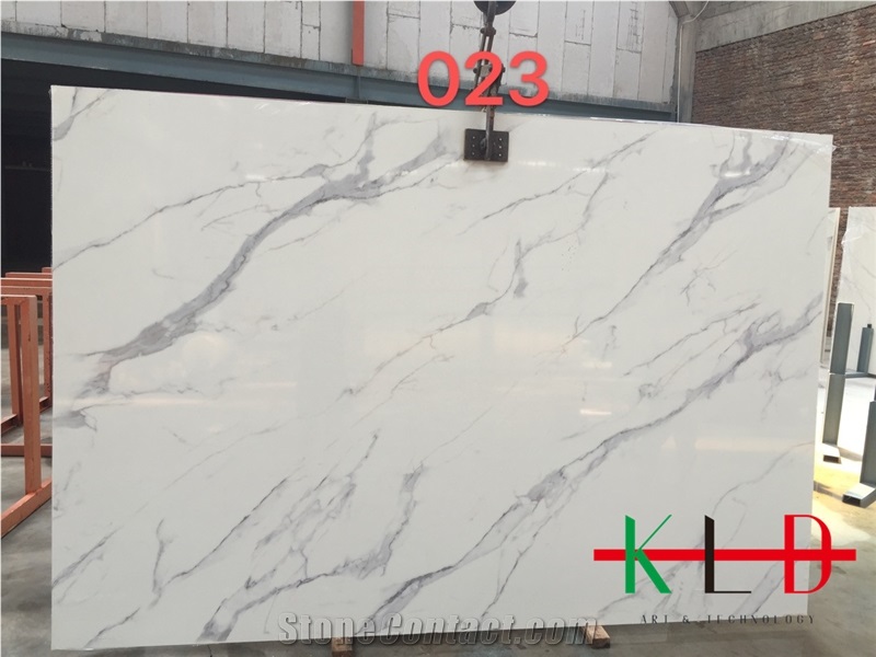 White Artificial Stone Bianco Marble Slabs