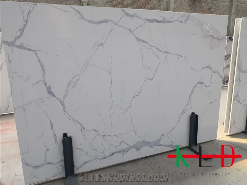 White Artificial Stone Bianco Marble Slabs