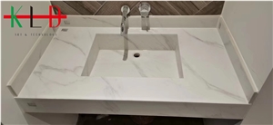 White Sintered Stone Bathroom Vanity Tops,Sinks