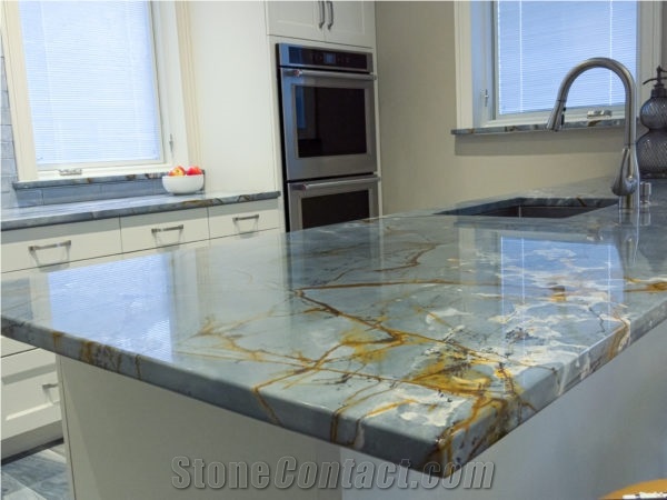 Blue Roma Kitchen Counter Top Prefab Table From China Stonecontact Com