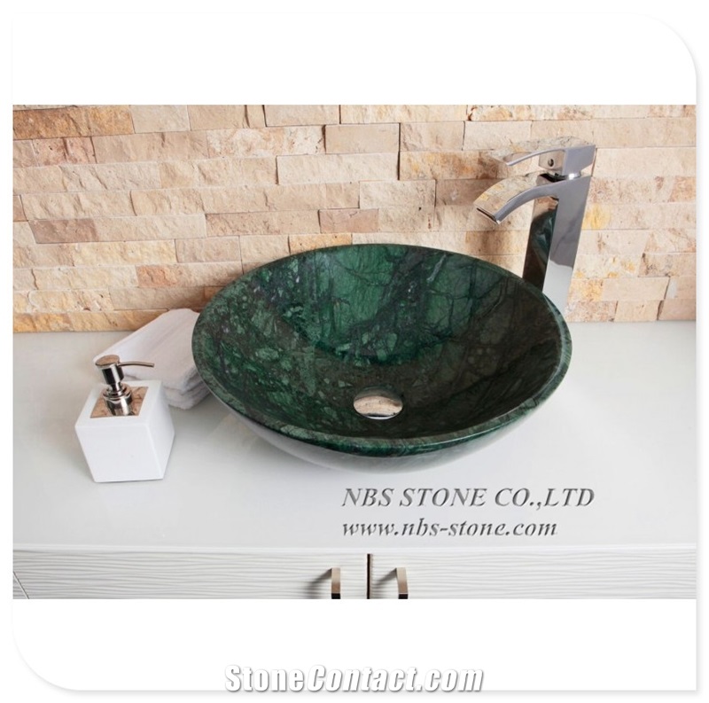 Indian Green Marble Wash Basin Bathroom Sink