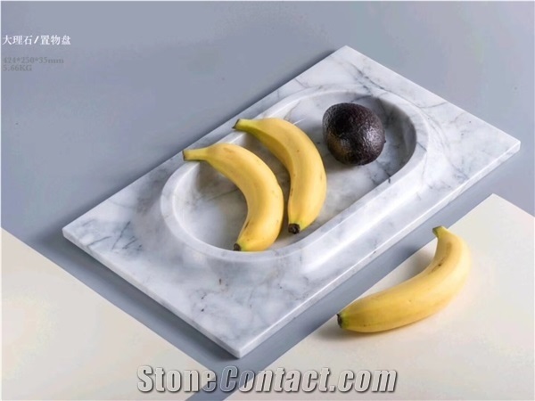 Marble Tray Dessert Plate Dining Kitchen Accessory