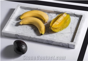 Marble Tray Dessert Plate Dining Kitchen Accessory