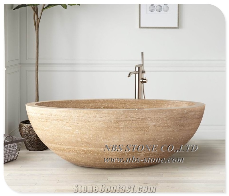 Newly Design But Factory Price Travertine Bath Tub