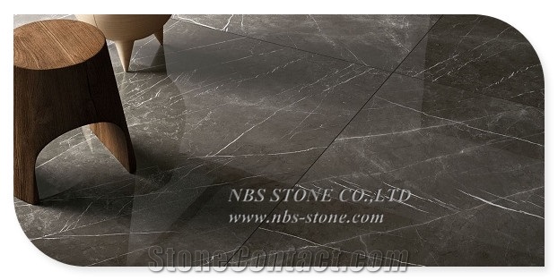 Persian Natural Pietra Grey Marble Slab Interior
