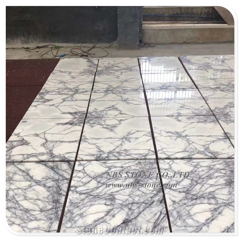 Turkey Milas Lilac White Marble Slab Flooring Tile